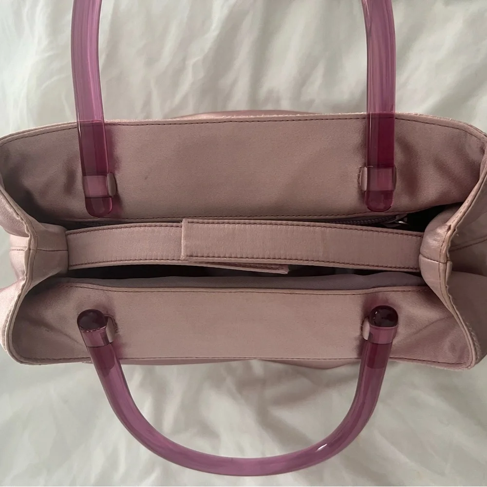 Prada silk handbag with acrylic handles (vintage) - Picture 10 of 15